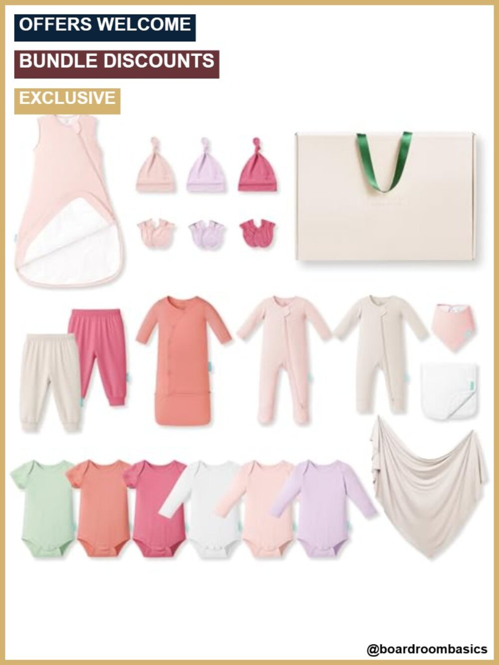 PurComfy 21-Piece Newborn Layette Gift Set Soft Viscose Baby Essentials